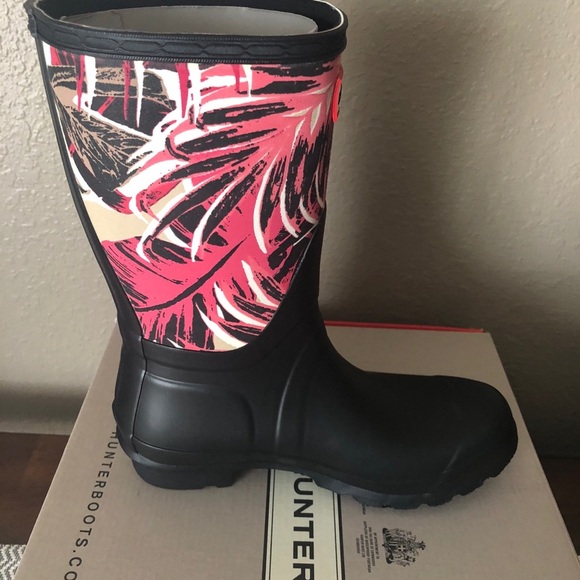 Hunter Short Canvas Jungle Print Boot - Picture 3 of 4